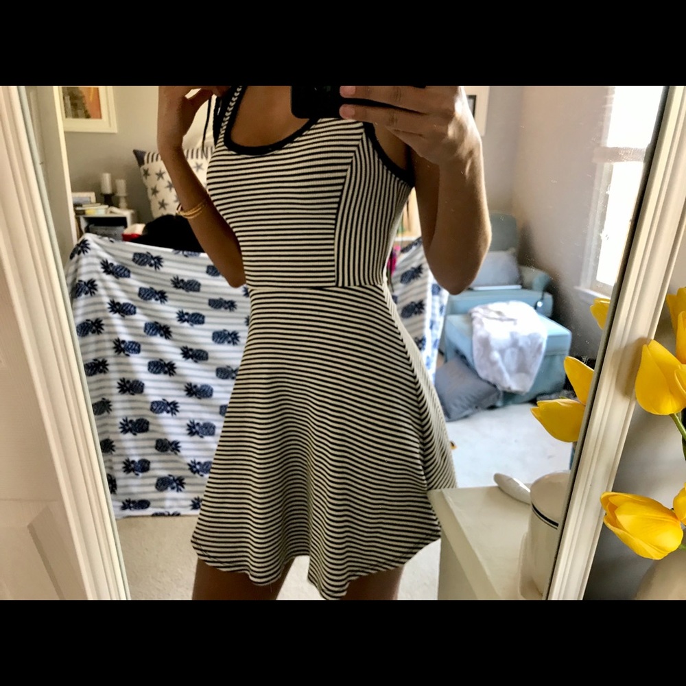 Black and White Striped Dress